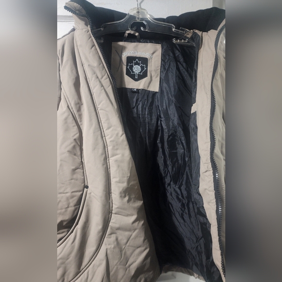 NWT Women's Beige Oppenheimer Winter Jacket with Faux Fur Hood size: L - Picture 4 of 9